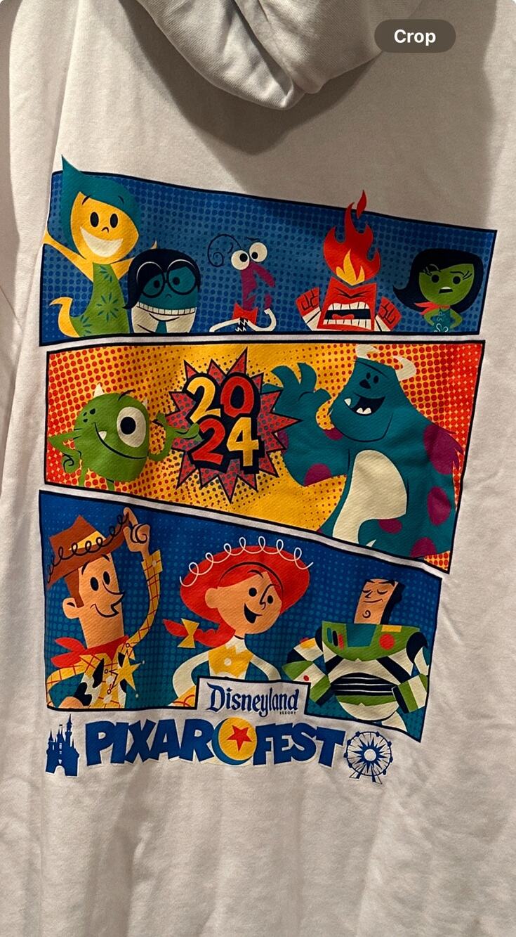 NWOT Disney Parks Pixar Fest White Zip Up Hoodie XXL